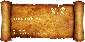 Mika Róza névjegykártya